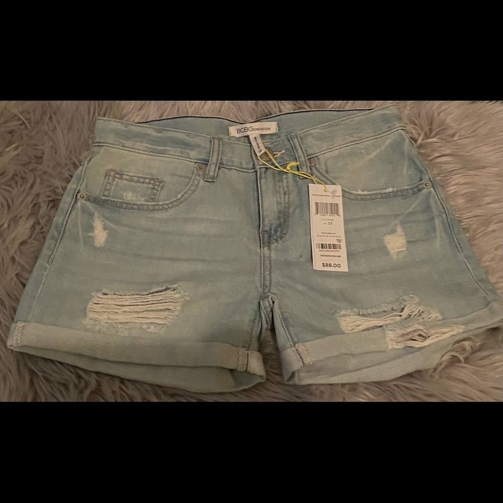 BCBGeneration Women Jean Shorts Distressed Holes